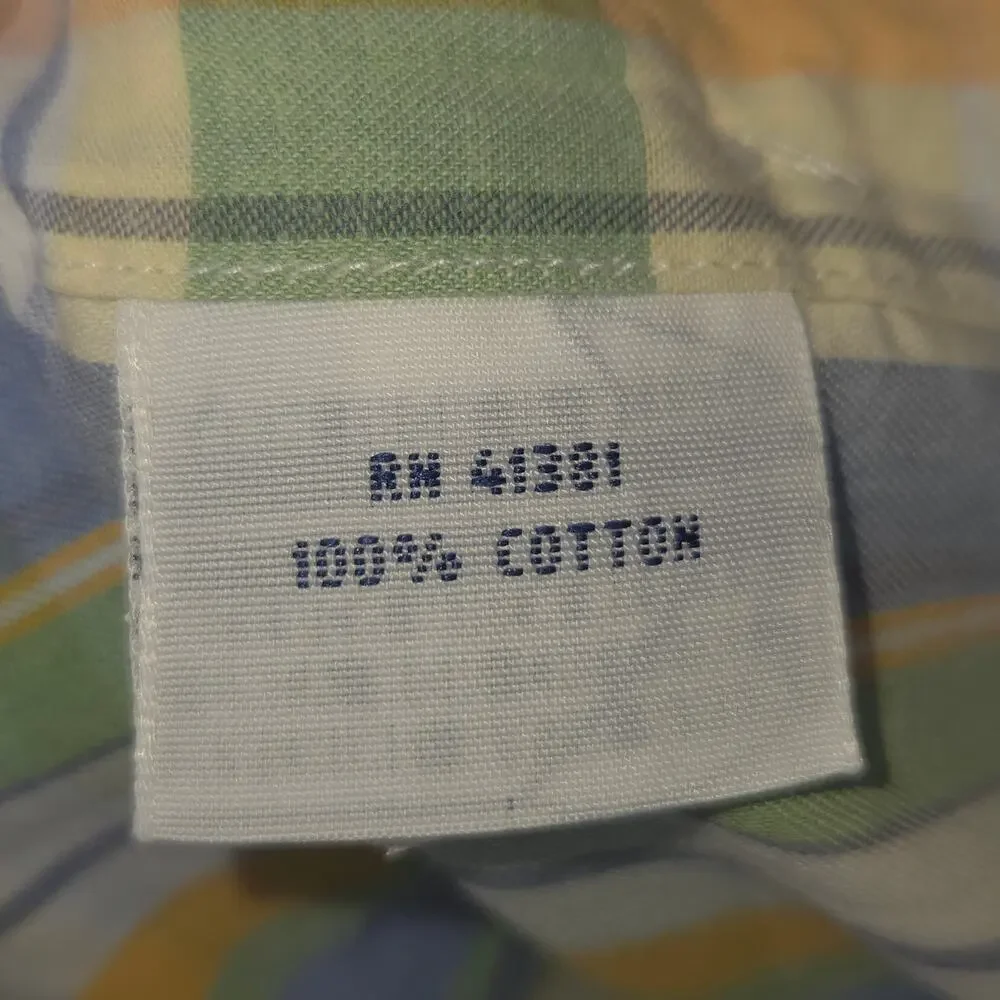 Polo Ralph Lauren Green Beach Twill Plaid Shirt Mens M Short Sleeve Button Down - Picture 9 of 10